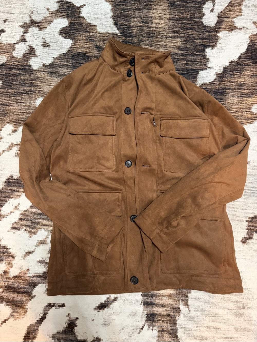 Banana Republic Men's Suede Field Jacket - Cognac Brown